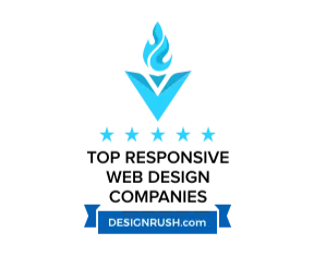 A top responsive web design company badge from Design rush.