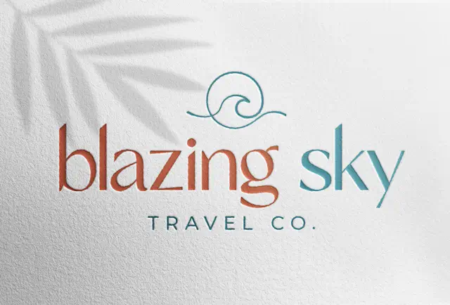 Blazing Sky Travel Company logo design.